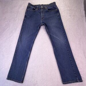 Levi's 505 Jeans Mens 32x29 (tag: 34x30) Straight Leg Dark Wash Denim Distressed